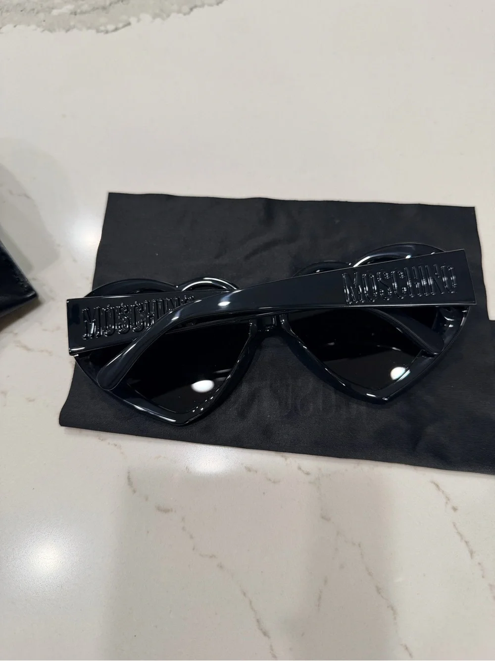 Moschino Glossy Black Heart Sunglasses